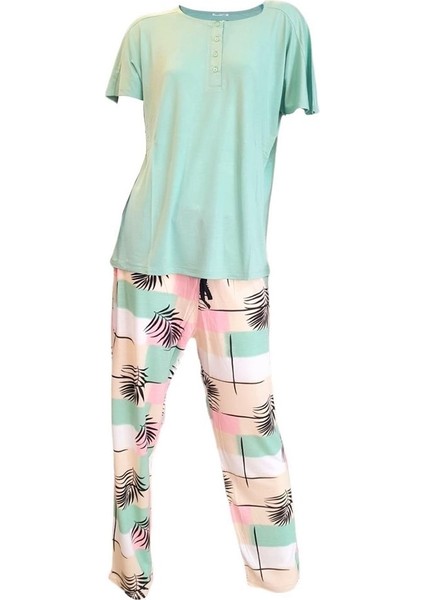 Bluedream Düğmeli Viskon Büyük Beden Bayan Pijama Takım fiyatları