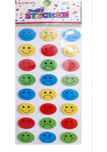 Sticker Gülen Yüz Renkli - 2 Set