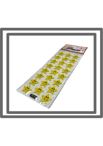 Sticker Yıldız Gülen Yüz - 2 Set