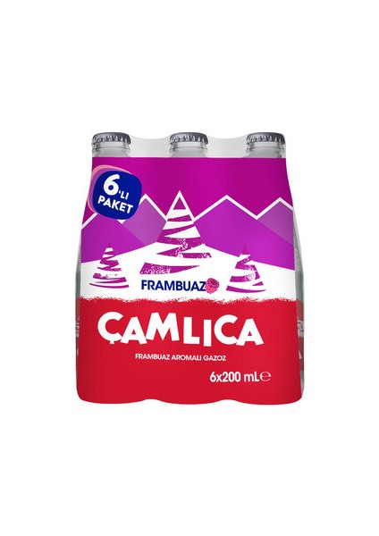 Frambuaz Aromalı Gazoz Cam Şişe 6X200 ml