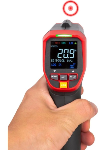 Kızıl Ötesi Termometre Dairesel Lazerli (-32°C/ 600°C) Sürekli ölçüm için kilitleme özellikli. fiyatları