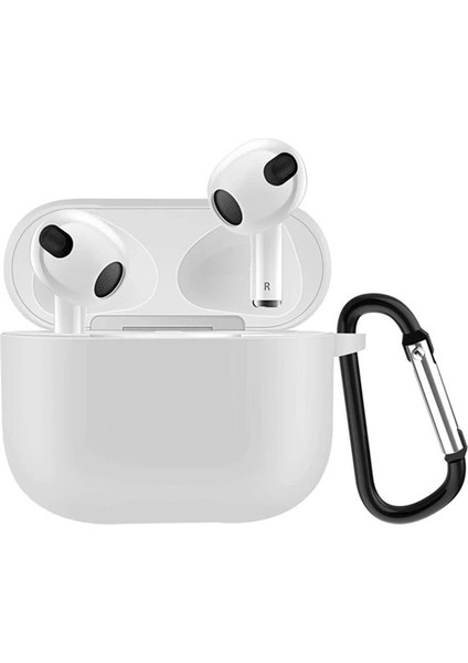 Airpods 3. Nesil Uyumlu Taşıma Demirli Silikon Kulaklık Kılıfı