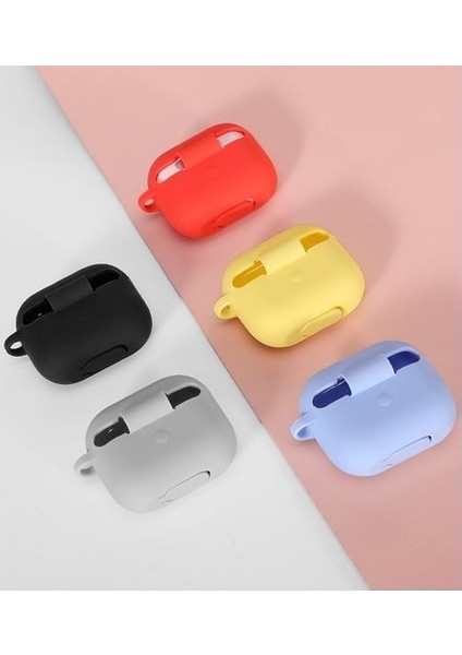 Airpods 3. Nesil Uyumlu Taşıma Demirli Silikon Kulaklık Kılıfı