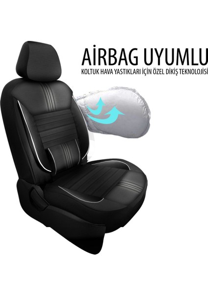 Seat Cordoba Uyumlu Koltuk Kılıfı Titan Serisi Deri - Siyah