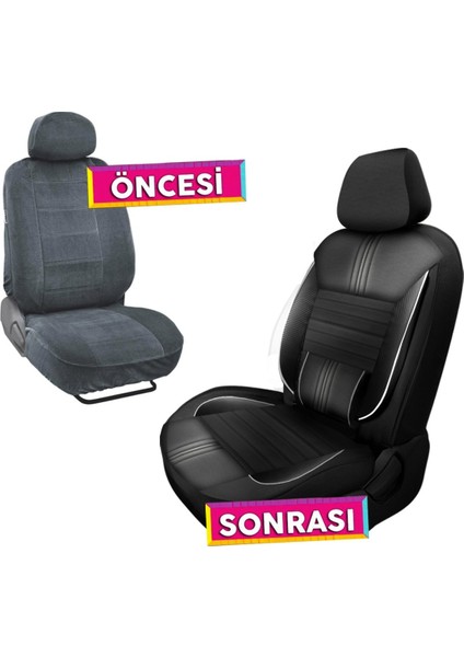 Honda Jazz Uyumlu Koltuk Kılıfı Titan Serisi Deri - Siyah indirimleri