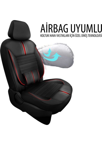 Volkswagen Passat B5.5 Uyumlu Koltuk Kılıfı Titan Serisi Deri - Kırmızı indirimleri