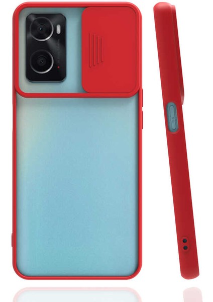 Oppo A76 Kılıf Lens Sürgülü Kamera Korumalı Silikon