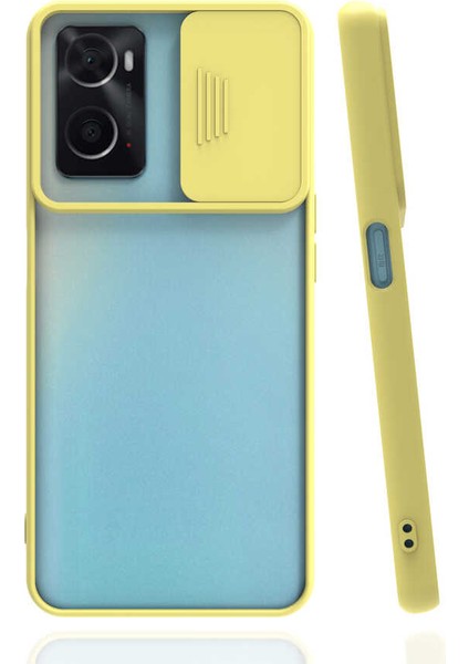 Oppo A76 Kılıf Lens Sürgülü Kamera Korumalı Silikon