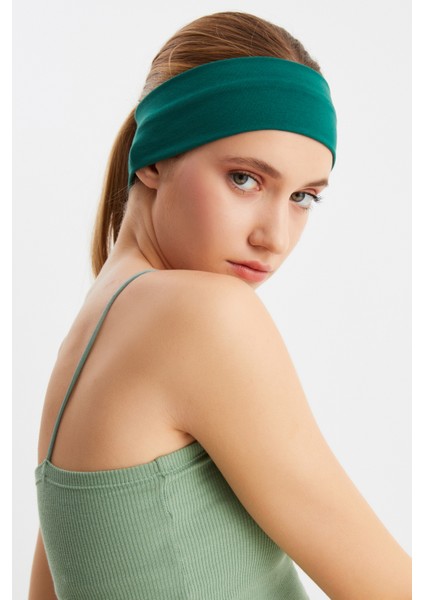 Zümrüt Yeşil Kadın Pamuklu Penye, Kaymaz, Terletmez, Ultra Hafif, Spor Saç Bandı Bandana indirimleri