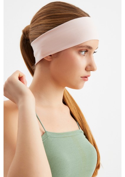 Pudra Kadın Pamuklu Penye, Kaymaz, Terletmez, Ultra Hafif, Spor Saç Bandı Bandana modelleri