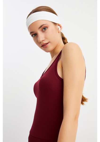 Beyaz Kadın Pamuklu Penye, Kaymaz, Terletmez, Ultra Hafif, Spor Saç Bandı Bandana fırsatları