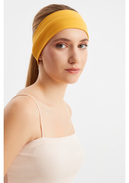 Hardal Kadın Pamuklu Penye, Kaymaz, Terletmez, Ultra Hafif, Spor Saç Bandı Bandana fırsatları
