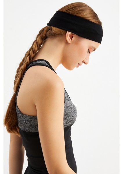 Siyah Kadın Pamuklu Penye, Kaymaz, Terletmez, Ultra Hafif, Spor Saç Bandı Bandana modelleri