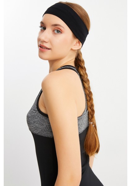 Siyah Kadın Pamuklu Penye, Kaymaz, Terletmez, Ultra Hafif, Spor Saç Bandı Bandana fırsatları