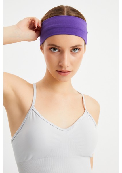 Mor Kadın Pamuklu Penye, Kaymaz, Terletmez, Ultra Hafif, Spor Saç Bandı Bandana