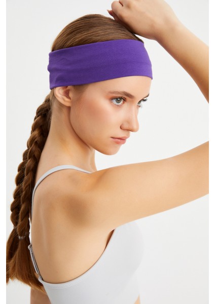 Mor Kadın Pamuklu Penye, Kaymaz, Terletmez, Ultra Hafif, Spor Saç Bandı Bandana fırsatları