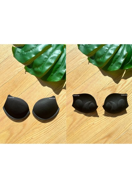 Mayo & Bikini Için Double Dolgu Push Up Sütyen Bikini Dolgusu Sünger Ped Siyah