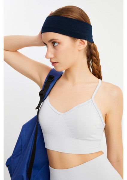 Lacivert Kadın Pamuklu Penye, Kaymaz, Terletmez, Ultra Hafif, Spor Saç Bandı Bandana modelleri