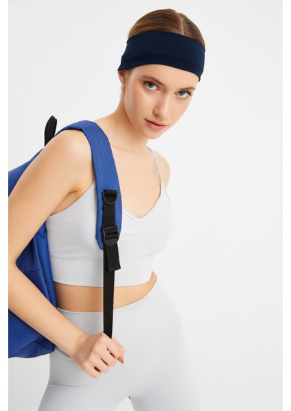 Lacivert Kadın Pamuklu Penye, Kaymaz, Terletmez, Ultra Hafif, Spor Saç Bandı Bandana fırsatları