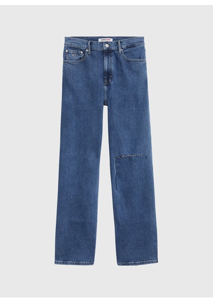 Yüksek Bel Bol Paça Mom Fit Kadın Denim Pantolon DW0DW133781BK x Denim Pantolon