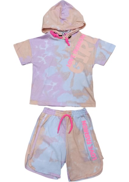 Kız Çocuk Batik Desenli Şortlu Takım