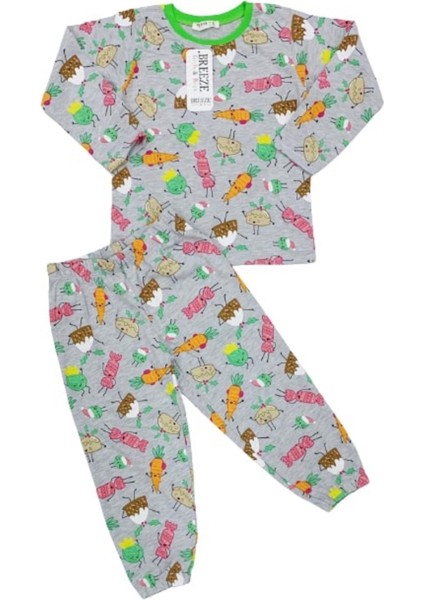 Kız Çocuk Desenli Mevsimlik Pijama Takımı