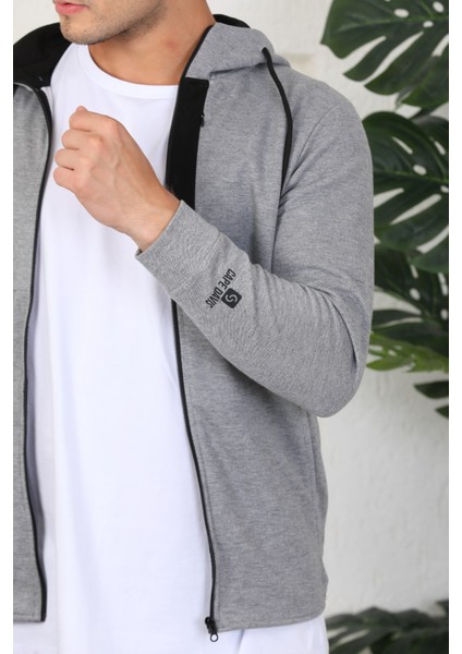 Erkek Gri Fermuarlı Kapüşonlu Sweatshirt fırsatları