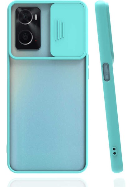 Oppo A76 Kılıf Lens Sürgülü Kamera Korumalı Silikon