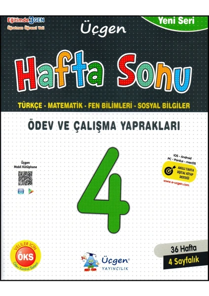 Üçgen Yayıncılık 4. Sınıf Hafta Sonu Ödev ve Çalışma Yaprakları (Türkçe-Matematik-Fen-Sos.)