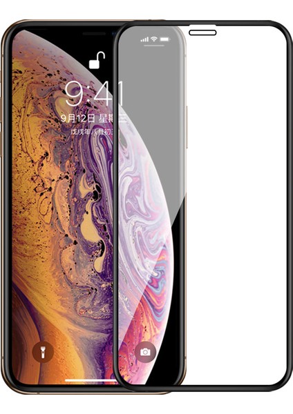 Apple iPhone Xs Max Ekran Koruyucu 9d Tam Kaplayan Kavisli