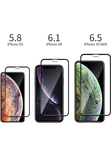Apple iPhone Xs Max Ekran Koruyucu 9d Tam Kaplayan Kavisli