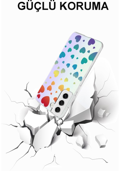 Samsung Galaxy A23 Kapak Kalp Desenli Fosforlu Silikon Kılıf modelleri