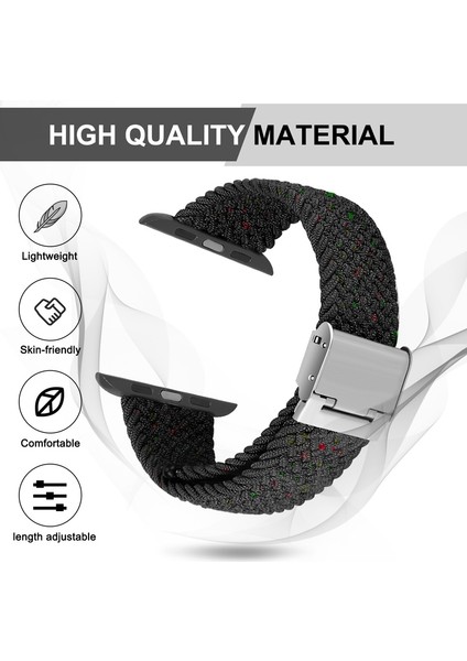 I Watch 7 41MM / 40MM / 38MM Için Örgü Kayış - Bej / Mavi (Yurt Dışından)