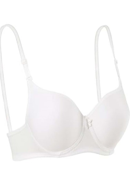 Kadın Slikonlu Dolu Düz Sütyen E-1151 - Beyaz - 75