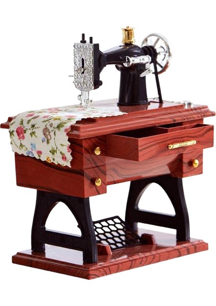 Mini Dikiş Makinesi Plastik Masa Masası Dekorasyonu Müzik Kutusu (Yurt Dışından)