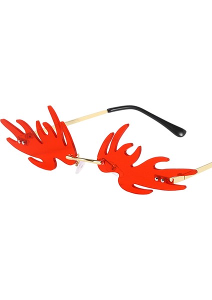 Çüreksiz Komik Alev Güneş Gözlükleri Dalga Gözlükleri Disko Gözlükleri Kadın Erkekler Kırmızı modelleri