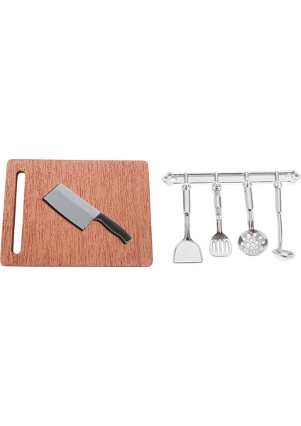 1/12 Bebek Ev Minyatür Metal Tencere Kesme Tahtası Mutfak Dekoratif (Yurt Dışından) fiyatları