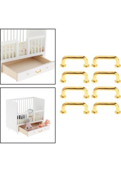 4x1: 12 Mini Çekiyor Dollhouse Kemer Şekli Kapı Dolabı Için Küçük 8pcs Altın 4 Adet (Yurt Dışından) modelleri