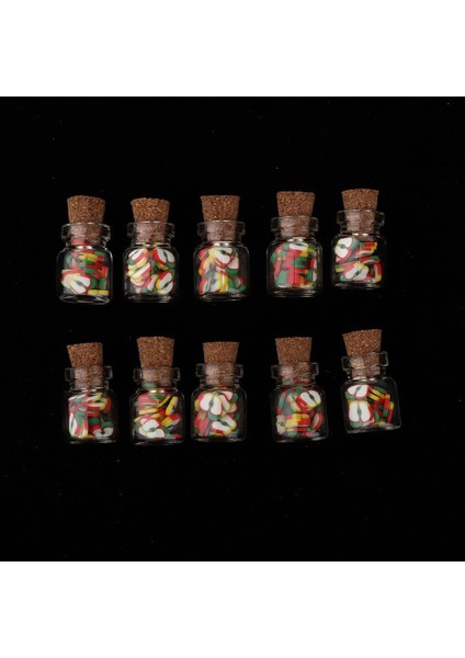 10 Adet Cork ile Cam Kavanoz, 1:12 Ölçekli Dollhouse Minyatür Gıda Modeli Cips (Yurt Dışından)
