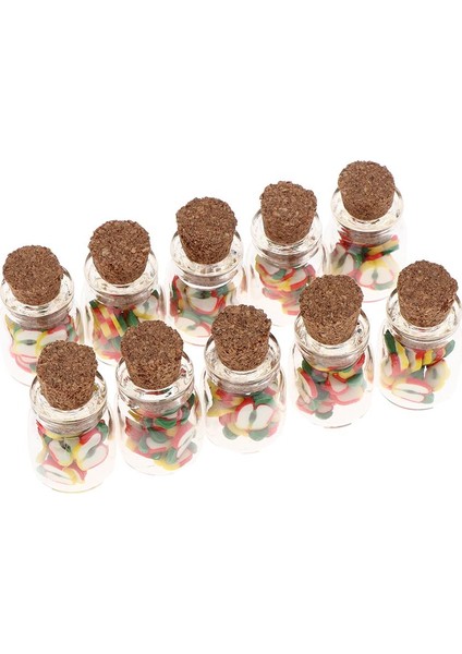 10 Adet Cork ile Cam Kavanoz, 1:12 Ölçekli Dollhouse Minyatür Gıda Modeli Cips (Yurt Dışından)
