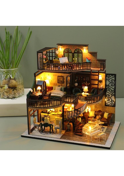 Dollhouse Montaj Kitleri Dıy Minyatür LED Işık Bebek Evi Zanaat Severler Için (Yurt Dışından)