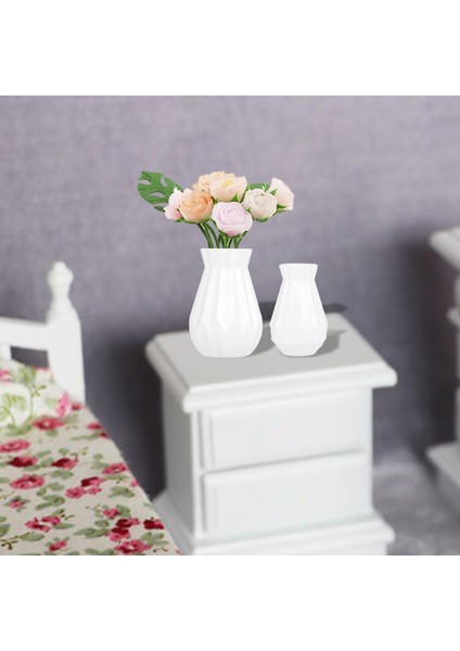 Dollhouse Minyatür Vazo Simülasyon Saksı Bitkileri Yatak Odası Masaüstü Ofis Beyaz (Yurt Dışından) fırsatları