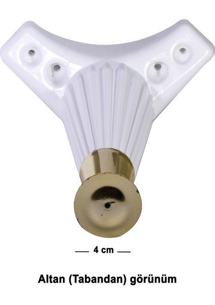 Mobilya Kanepe Masa Sehpa Ayağı Baza Ayak 17 cm Beyaz-Gold