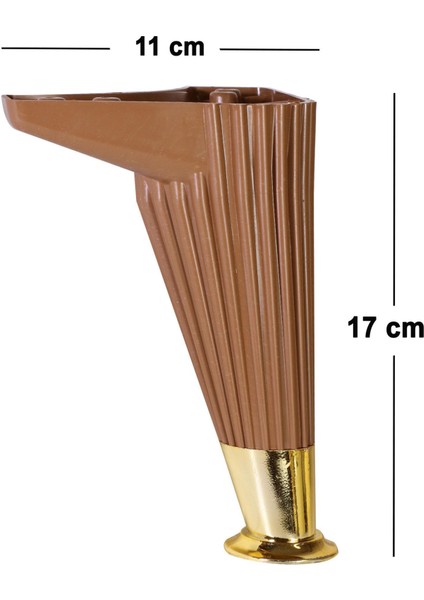 Mobilya Kanepe Masa Sehpa Ayağı Baza Ayak 17 cm Kahve-Gold fiyatları
