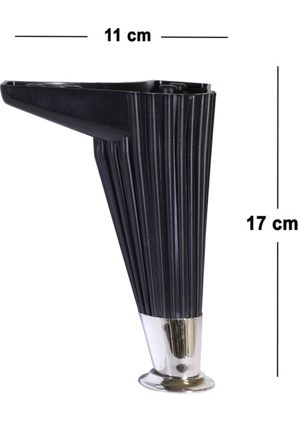 Mobilya Kanepe Masa Sehpa Ayağı Baza Ayak 17 cm Siyah-Krom fiyatları