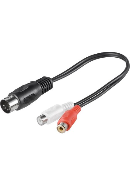 5 Pin Din To 2 Rca Dişi Kablo 20 cm