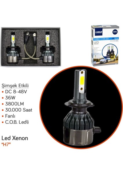 H7 LED Xenon 12V Turbo C.o.b 8-48V 36W 3800LM BR0411402