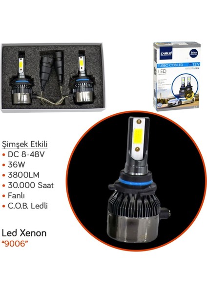 9006 LED Xenon 12V Turbo C.o.b 8-48V 36W 3800LM BR0411407