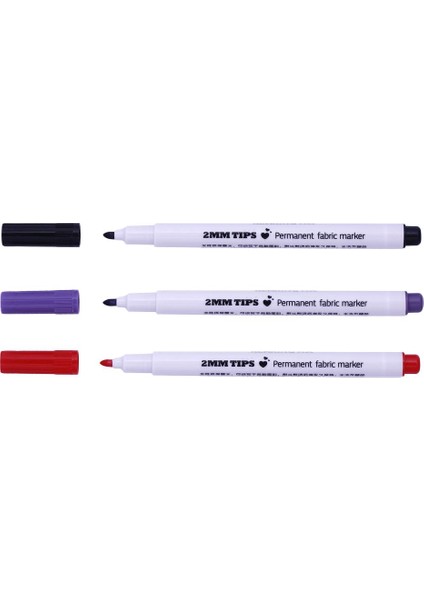 3pcs Dıy Etiketleme Giysileri Için Tekstil Kumaş Kalıcı Işaret Kalemleri Tişörtler (Yurt Dışından)