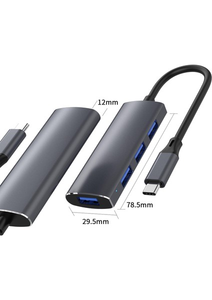 4-In-1 USB C Hub Fare Klavye Yazıcı Ayırıcı Adaptörü 3 USB 2.0 Bağlantı Noktaları (Yurt Dışından)